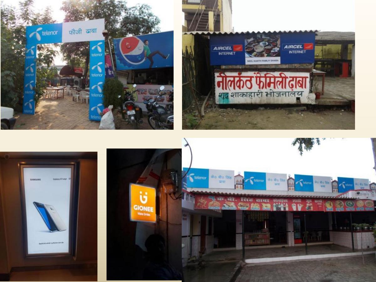 Telenor, Aircel, Gionee and retail branding work